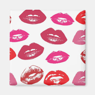 Kissbare Lippen (Küsseln der Lippen, Rot und Rosa  Magnet