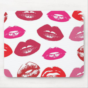 Kissbare Lippen (Küsseln der Lippen, Rot und Rosa  Mousepad