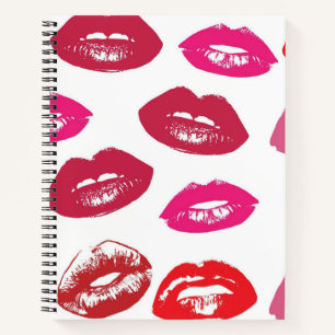 Kissbare Lippen (Küsseln der Lippen, Rot und Rosa Notizbuch