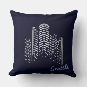 Kissen aus Polyester mit Seattle-Skyline