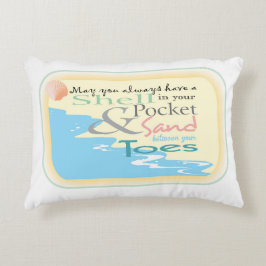 Kissen aus Sprichwort am Strand