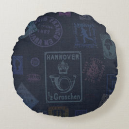 Kissen der Vintagen Briefmarke - dunkel