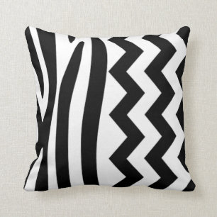 Kissen des Zebra-Zickzack-B&W