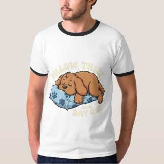 Kissen-Dieb-Welpe Lustiges Hundeschlaf-Shirt für H T-Shirt