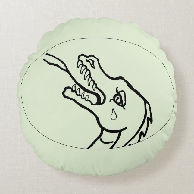 Kissen - Drachenkopf in Farbe (Vorderseite)