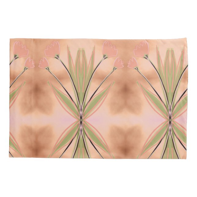 Kissen Hüllen in rosa Koralle und Grüntönen Kissenbezug (Rückseite)