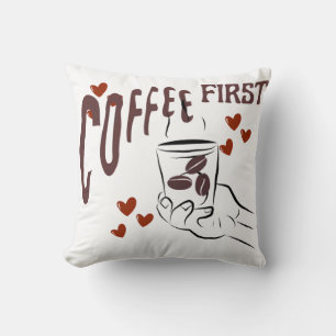 Kissen 'Kaffee zuerst süße Liebe'