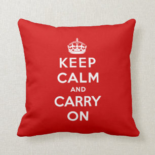 Kissen 'Keep Calm and Carry On' - Rot