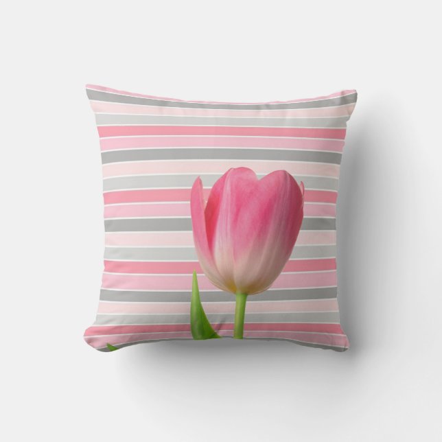 Kissen Kissen Pastellstreifen Pink Tulip (Vorderseite)