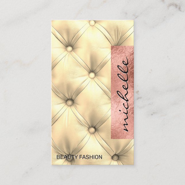 Kissen | Luxus Rose Foil Visitenkarte (Vorderseite)