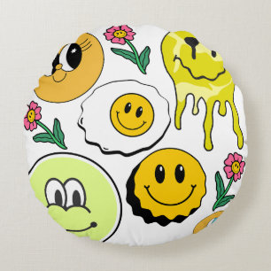 Kissen Mikitiez Smiley gelber Garten