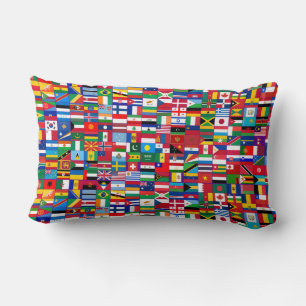 Kissen mit allen Flaggen, Stylisches Kissen mit We