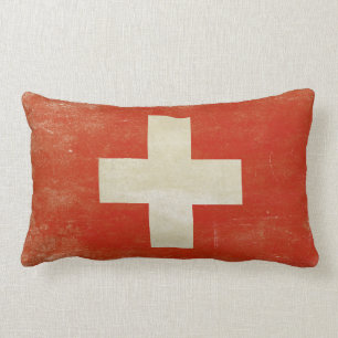 Kissen mit beunruhigter die Schweiz-Flagge