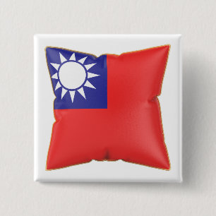 Kissen mit der Flagge von Taiwan Button