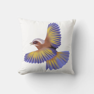 Kissen mit einem fliegenden Vogel, farbenfroher Fl