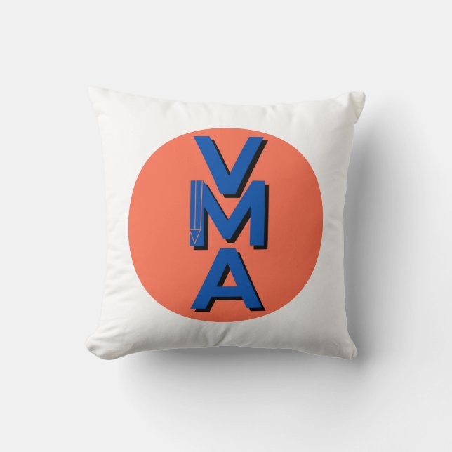 Kissen mit einem Logo in komplementären Farben (Vorderseite)