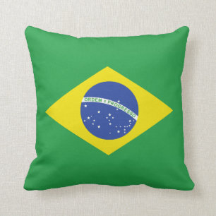 Kissen mit Flagge Brasiliens