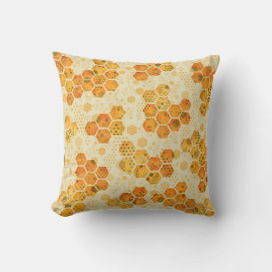 Kissen mit goldenem Wabenmuster - modern geometris