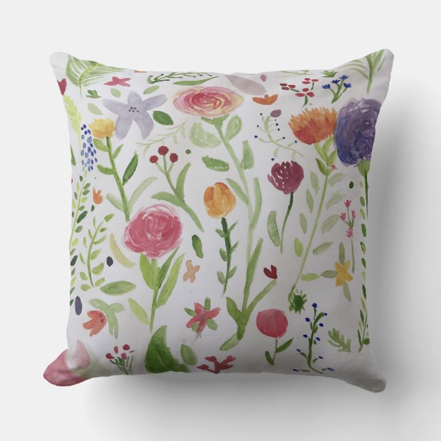 Kissen mit hübscher Blumenmotive (Vorderseite)