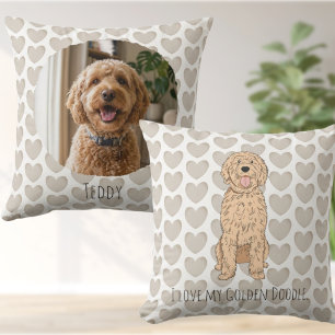 Kissen mit individuellem Goldendoodle-Foto und -Il