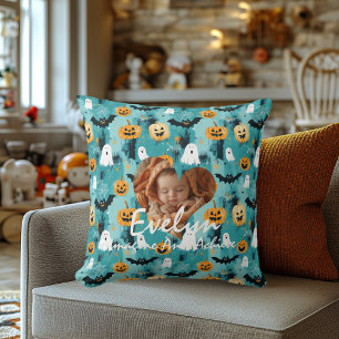 Kissen mit individuellem Halloween-Babysfoto und Z