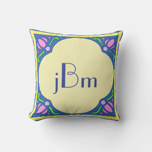 Kissen mit individuellem Jugendstil-Monogramm