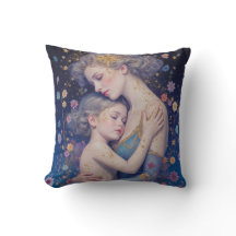 Kissen mit Mutter-und-Kind-Kunstmotiv