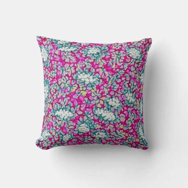 Kissen mit rosa Dekoration, rosa Muster (Vorderseite)