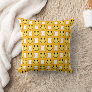 Kissen mit Smiley-Happy-Face-Emoji-Druck