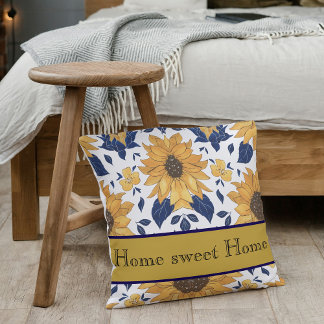 Kissen mit Sonnenblumen für warmes Ambiente