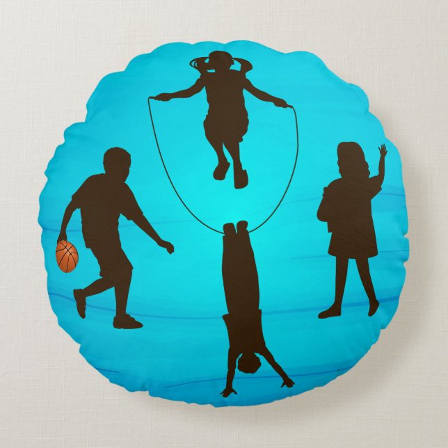 Kissen mit spielenden Kindern (Vorderseite)