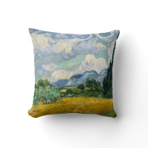 Kissen mit Van Goughs Weizenfeldern-Malerei