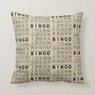Kissen mit Vintage-Bingo-Karten-Muster