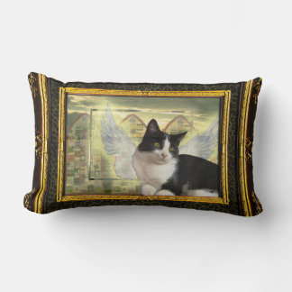 Kissen mit Vintage-Style-Katz-Engel