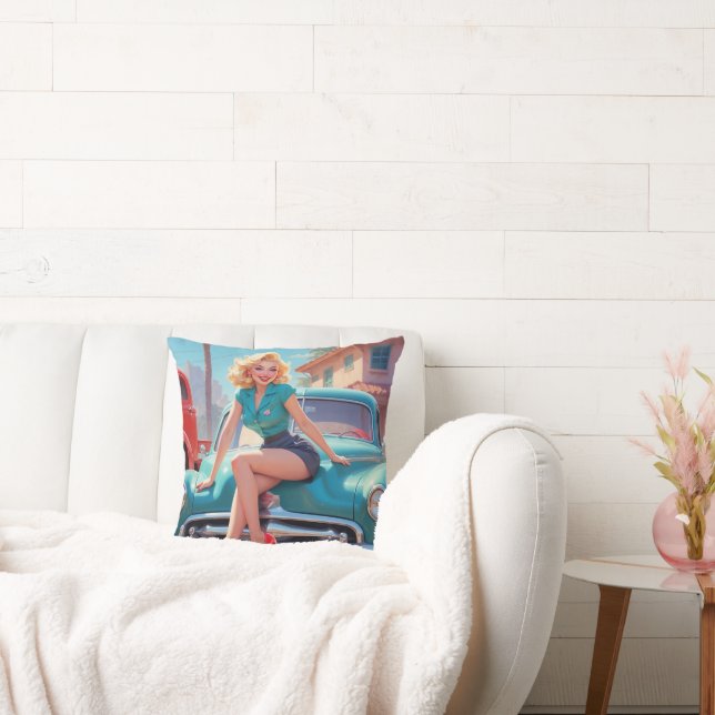 Kissen mit Vintagem Button-Up (Liege)