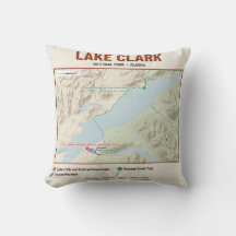 Kissen mit Wanderkarte des Lake Clark National Par