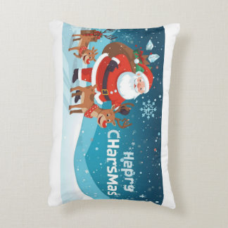 Kissen mit Weihnachtsmann und Rentier