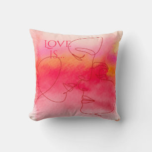 Kissen Modern Love - Aquarell-Paar-Kunst