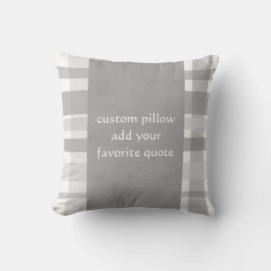 Kissen nach Maß, kariert grau und weiß