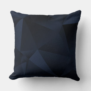 Kissen Navy Facettierte Geometrische Diamant-Wurfd