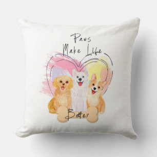 Kissen "Pfoten machen das Leben besser" – Süßes Tr