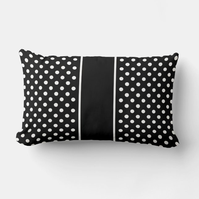 Kissen Schwarz-weiß Polka Dots Kissen (Vorderseite)