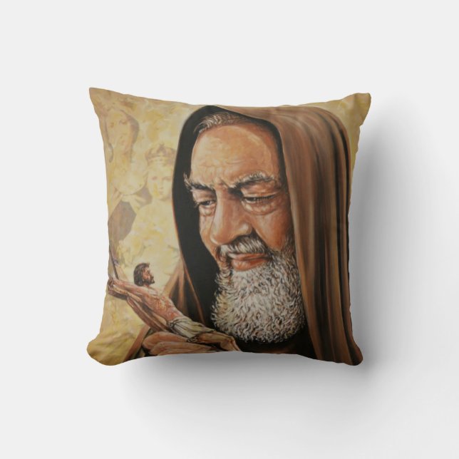 Kissen St. Padre Pio - WUNDERBARES GESCHENK! (Vorderseite)