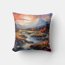 Kissen Sunset Winter Creek Wurfkissen | Zweiseitig