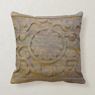 Kissen Texturteakholz-hölzerner Rolle-Entwurf