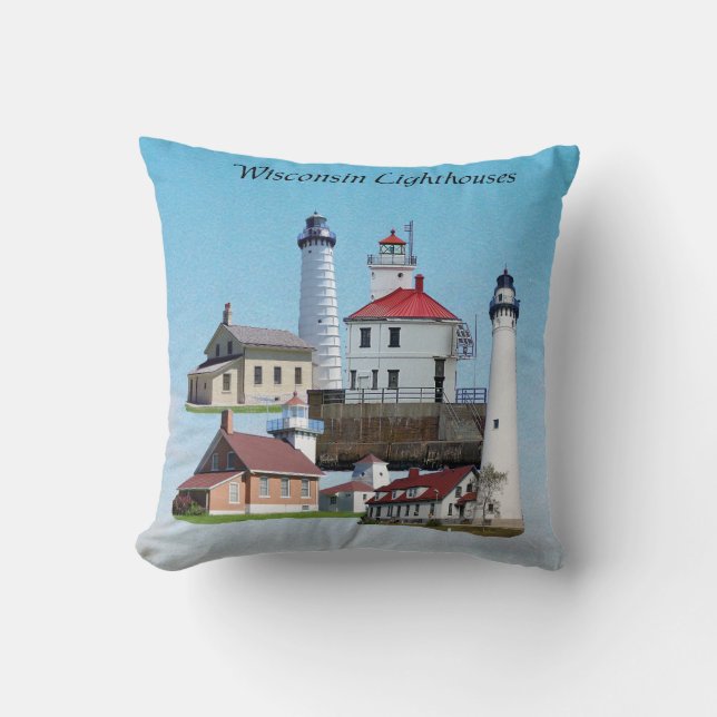 Kissen von Wisconsin Lighthouses (Vorderseite)