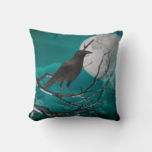 Kissen werfen, der Rabe in Grün