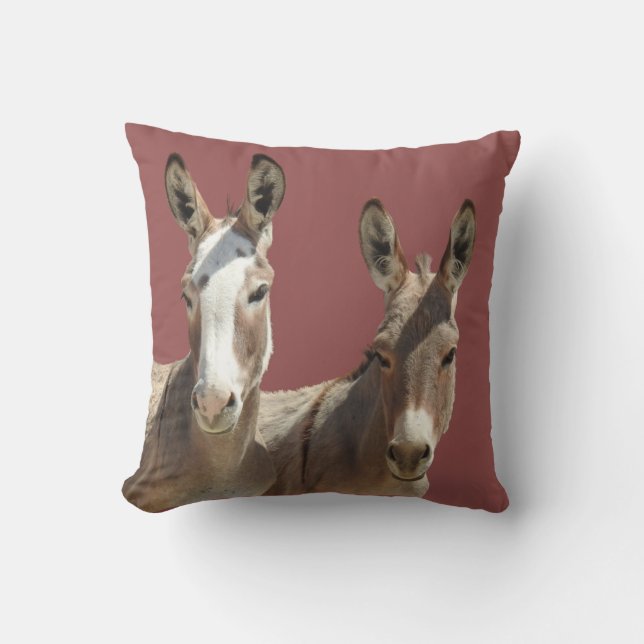 Kissen, wild lebende Tiere, Esel, Oatman, Arizona Kissen (Vorderseite)