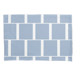 Kissenbezug Quadratisch Weiß und Blau