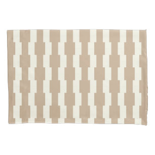Kissenbezug Streifen Weiß und Beige